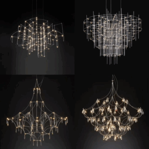 Large LED Stainless Steel Crystal Chandelier