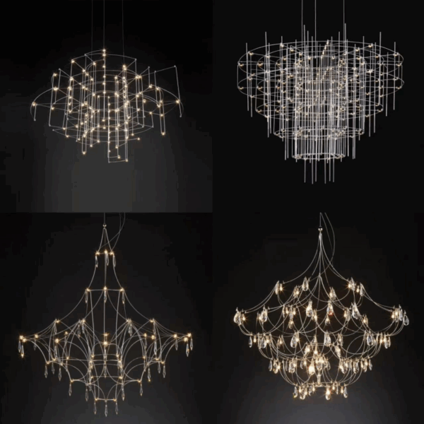 Large LED Stainless Steel Crystal Chandelier