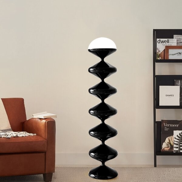 E27 Black White H121cm Hardware Acrylic Floor Light - Image 2