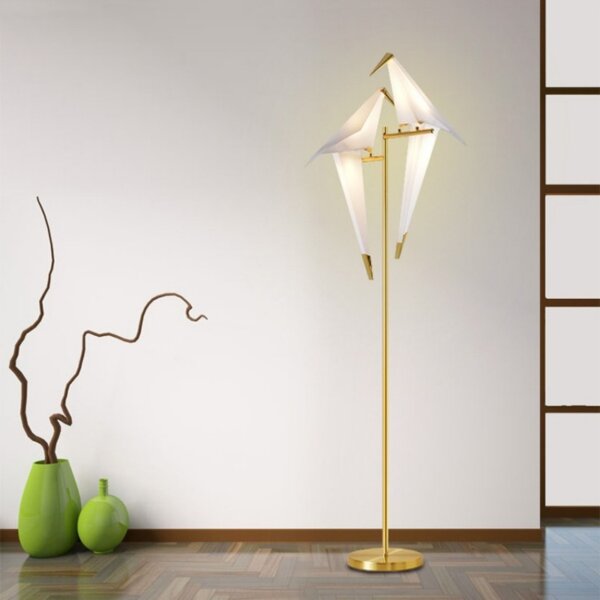 H165cm Black Copper Bird Acrylic Floor Lamp - Image 2