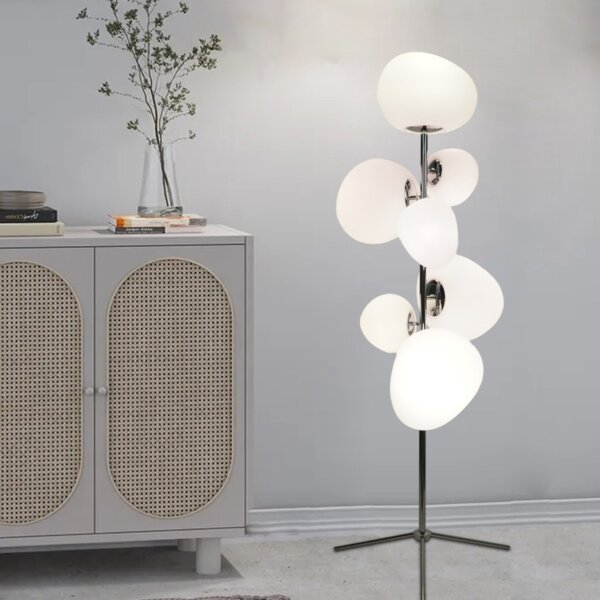 7 Head Egg H165cm Iron White Black Floor Lamp