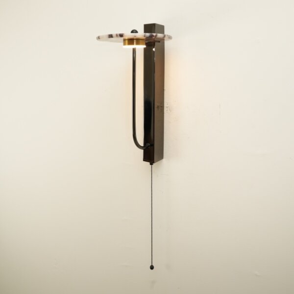 Black Linear Natural Stone Wall Light
