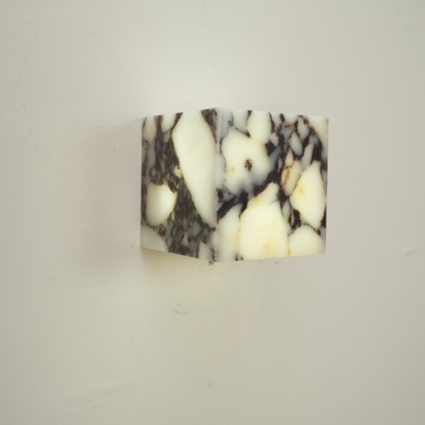 Cube Edge 12cm Natural Marble Wall Light