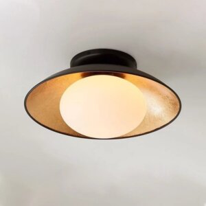 Black Glass Iron Gold Foil LED Pendant Lamp