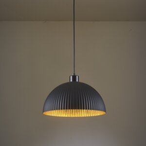 Vertical Striped Iron Black Pendant Lamp
