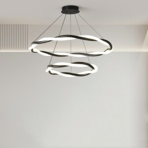 Ring Black White Silicone Pendant Lamp
