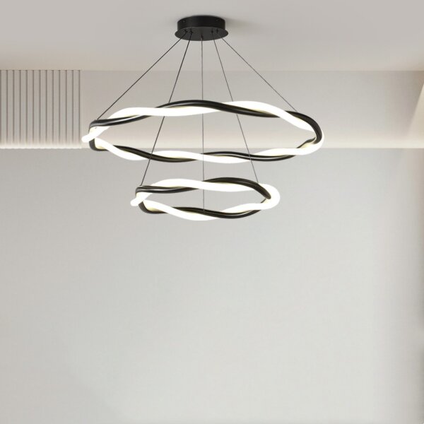Ring Black White Silicone Pendant Lamp