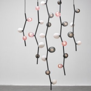 White Black Pink Tree Pendant Light