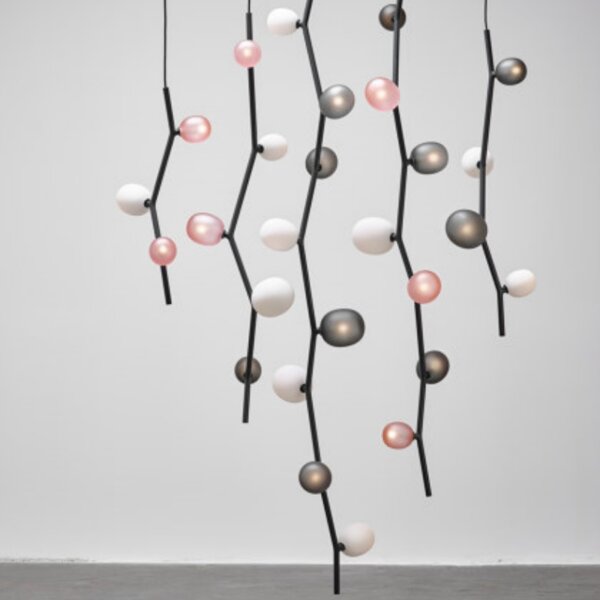 White Black Pink Tree Pendant Light