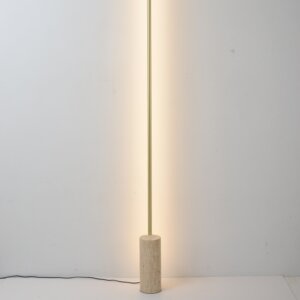 H207CM Aluminum Yellow Travertine LED Floor Lamp