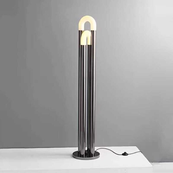 U Tube Glass Metal Floor Lamp