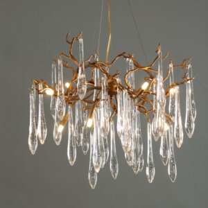 Crystal LED Chandelier Copper Light