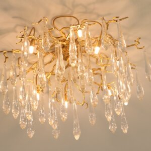 Crystal Brass Frame Chandelier Lamp