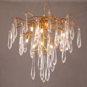 Tree Branch Copper Glass Chandelier