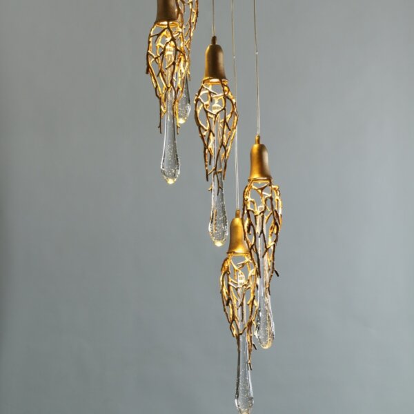 H88CM Brass Chandelier Copper Crystal
