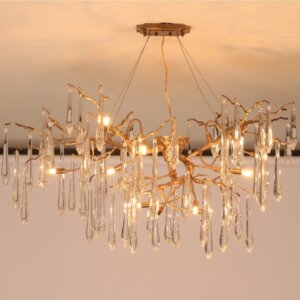 G9 Brass Chandelier Copper Glass
