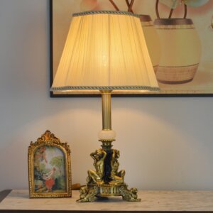 H52CM Antique Copper Fabric Table Light