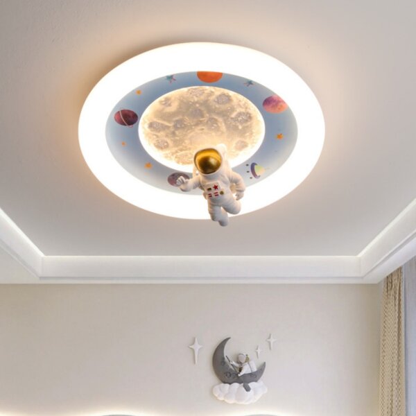Pink Blue LED Flush Mount Ceiling Lamp
