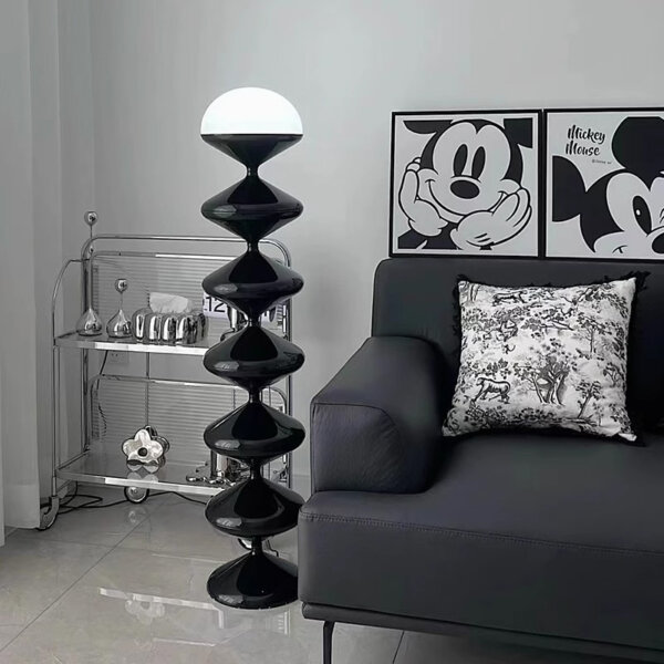 E27 Black White H121cm Hardware Acrylic Floor Light - Image 3