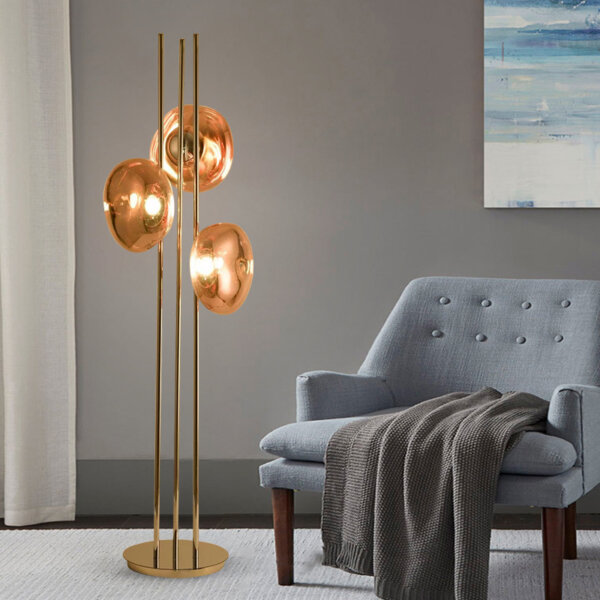 3 Head Hardware Red Golden Grey Lava Floor Light - Image 2