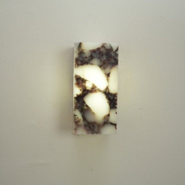 H16cm Cuboid Natural Marble LED Wall Lamp - Image 2