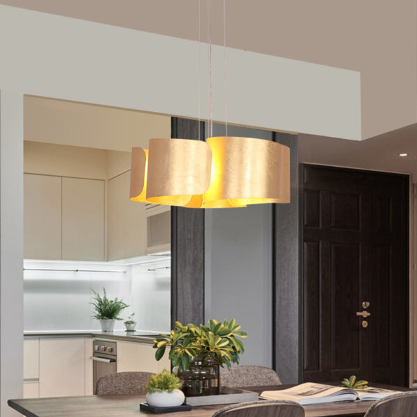 D50cm Golden Foil Iron LED Pendant Lamp - Image 2