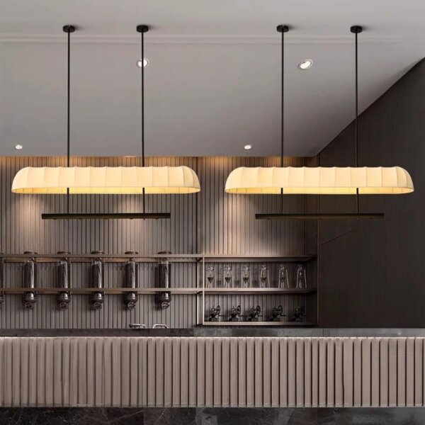 D80/120/200CM Fabric Silk Large Pendant Light - 图片 2