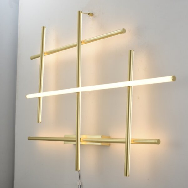Golden Simple Linear LED Wall Light - 图片 2