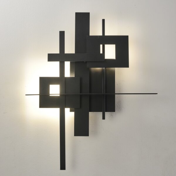 Geometric Black LED Wall Lamp - 图片 2