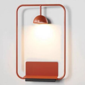 Red Black Iron Wall Light