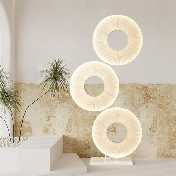 H175CM White Fabric LED Floor Light - 图片 2