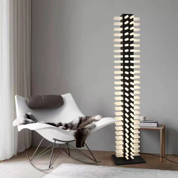 H175CM Pillar Iron Acrylic LED Floor Lamp - 图片 2