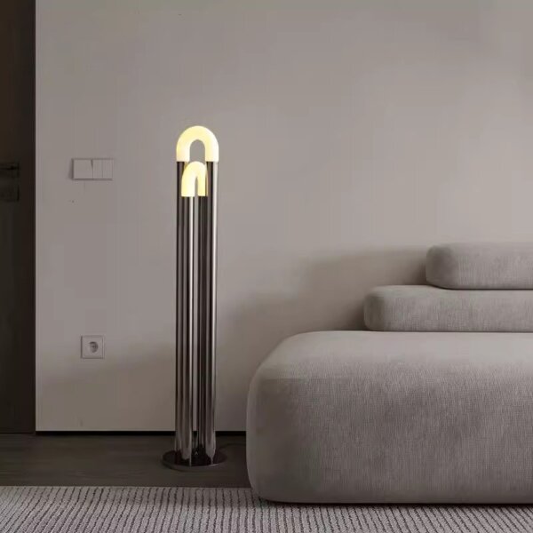 U Tube Glass Metal Floor Lamp - 图片 2