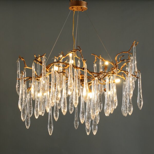 Crystal LED Chandelier Copper Light - 图片 2