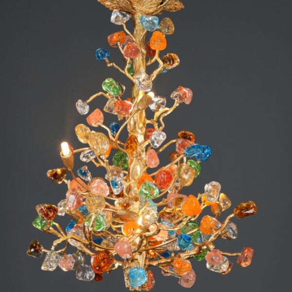 Gold Leaf Glass Chandelier - 图片 2