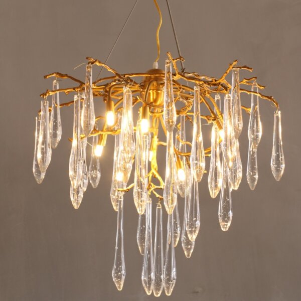 Tree Branch Copper Glass Chandelier - 图片 2