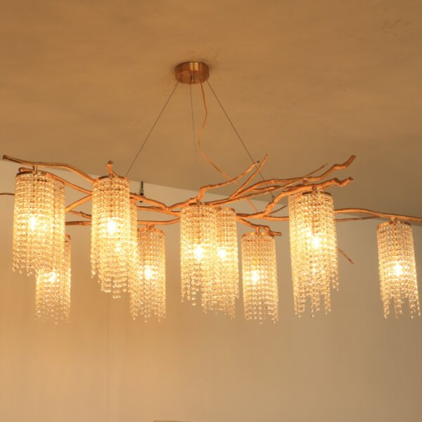 H45CM Copper Chandelier Crystal Branch - 图片 2