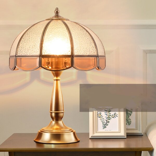 H48cm Copper Glass E27/E26 Table Light - Image 2