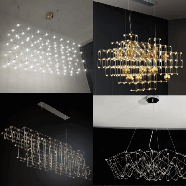 Large LED Stainless Steel Crystal Chandelier - 图片 2