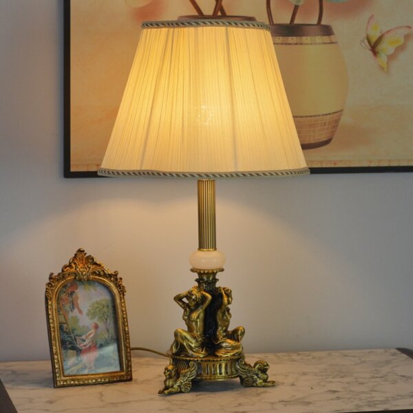 H52CM Antique Copper Fabric Table Light - Image 2
