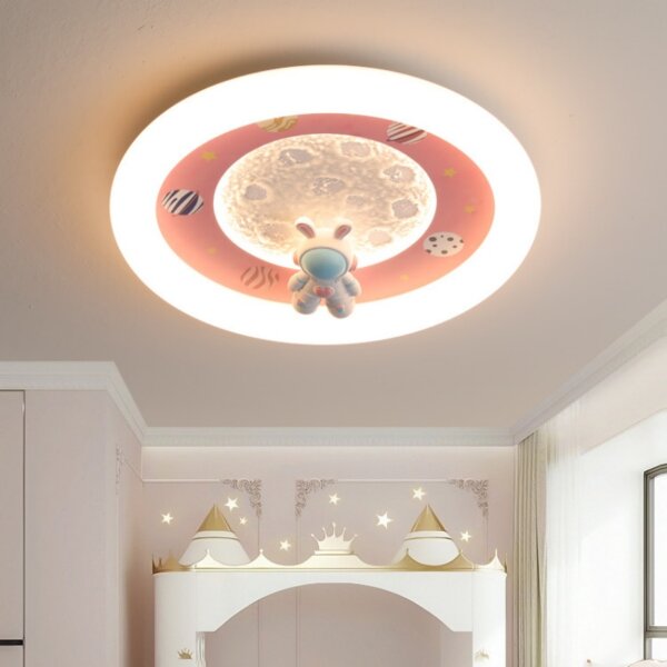 Pink Blue LED Flush Mount Ceiling Lamp - Image 2