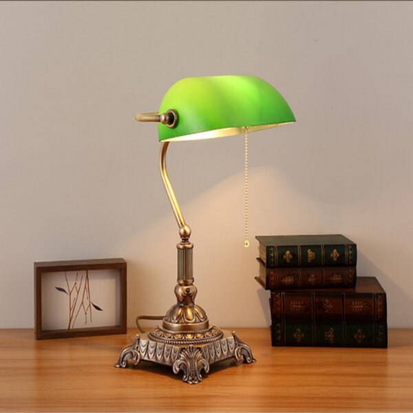 Green E27/E26 Copper Glass Table Light - Image 3
