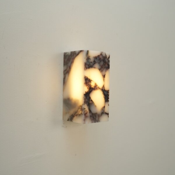 H16cm Cuboid Natural Marble LED Wall Lamp - Image 3
