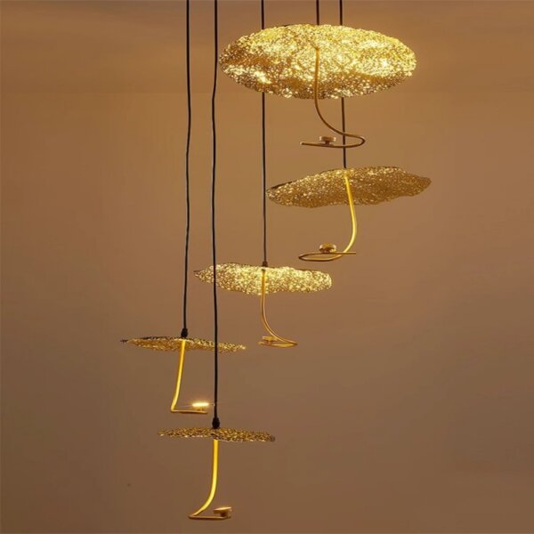 D30CM Gold Foil LED Pendant Light - Image 3