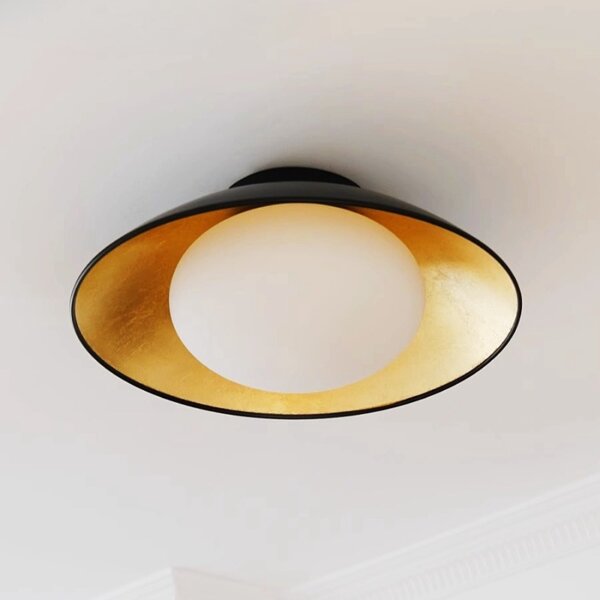 Black Glass Iron Gold Foil LED Pendant Lamp - Image 3