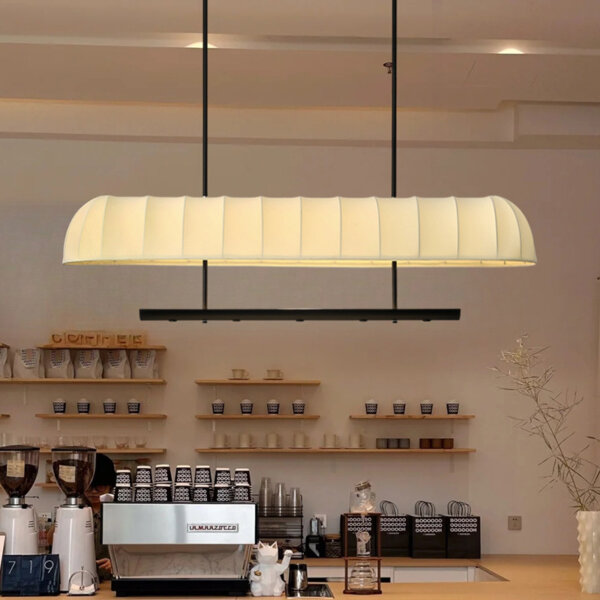 D80/120/200CM Fabric Silk Large Pendant Light - 图片 3