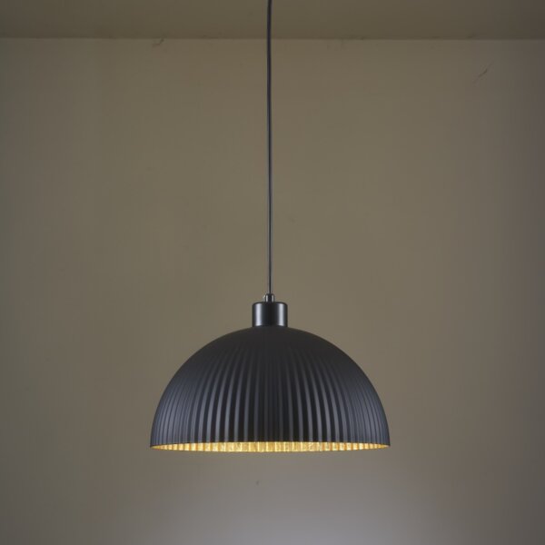 Vertical Striped Iron Black Pendant Lamp - 图片 3