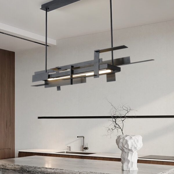 H21.5CM Black Net Red Hardware Pendant Light - 图片 3