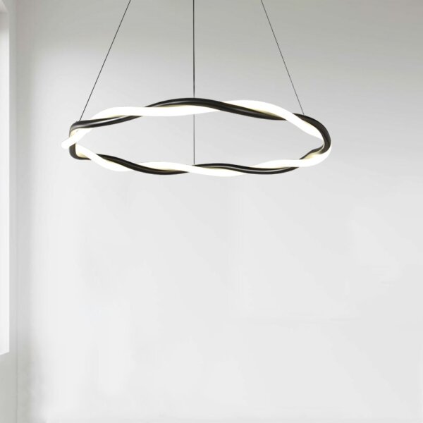 Ring Black White Silicone Pendant Lamp - 图片 3