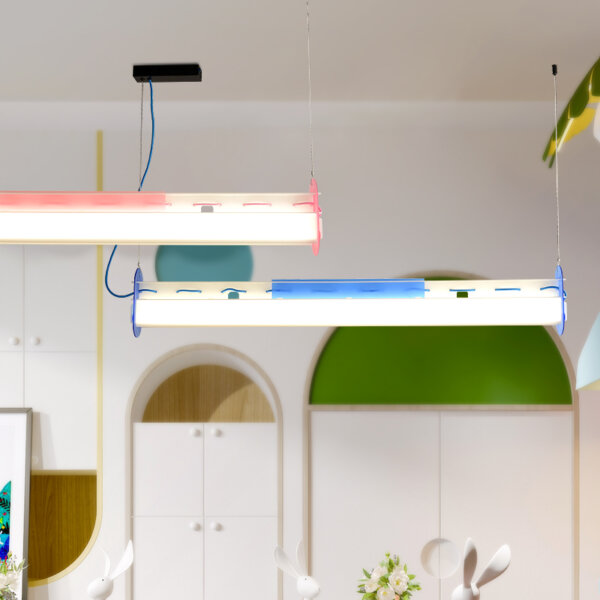 H19cm Black Blue Pink Acrylic LED Pendant Light - 图片 3